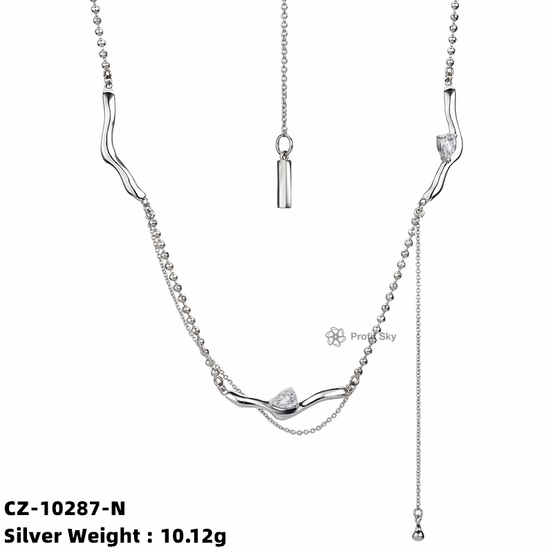 925 Sterling Silver Irregular Necklace