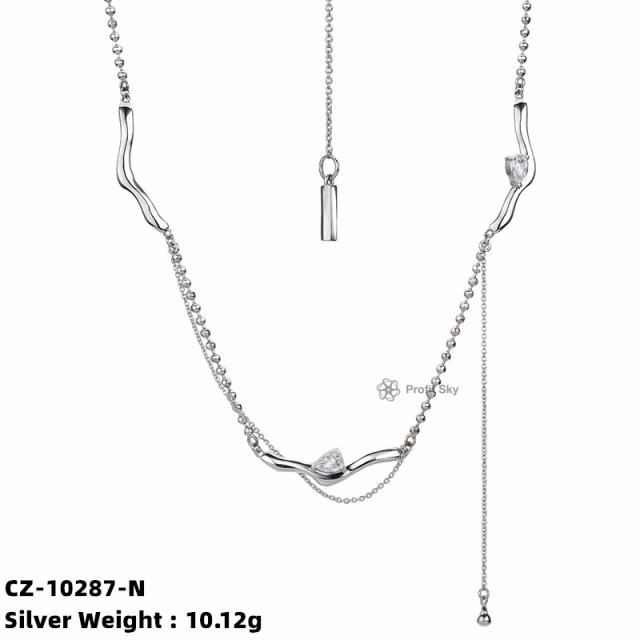 925 Sterling Silver Irregular Necklace