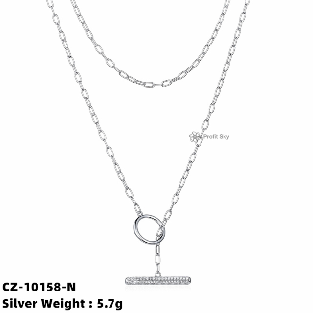 Adjustable OT Buckle O Link Chain 925 Sterling Silver Choker Necklace
