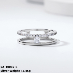 Zirconia Infinity Knot Ring - Sterling Silver
