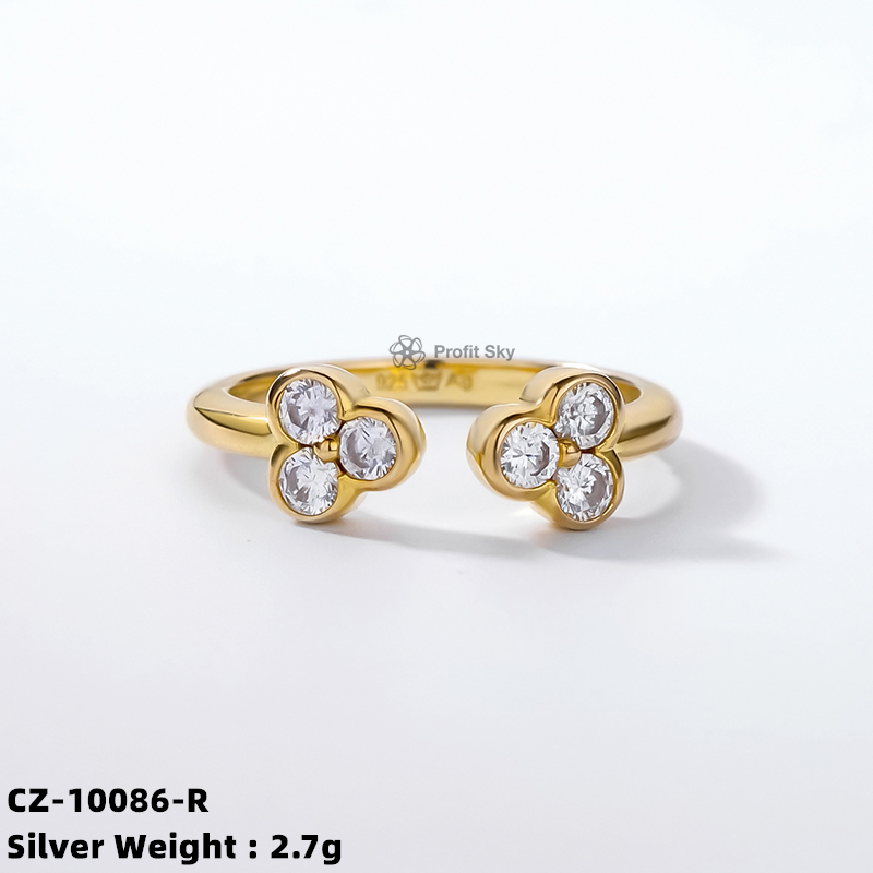 Zirconia Infinity Knot Ring - Sterling Silver