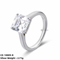 Radiant Zirconia Sparkle Ring in Sterling Silver