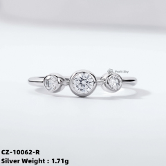 Zirconia Halo Ring - Sterling Silver Beauty