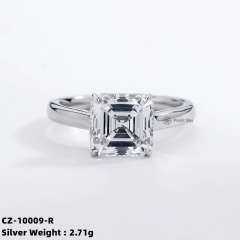 Radiant Zirconia Sparkle Ring in Sterling Silver