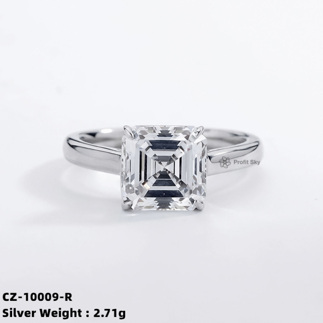 Radiant Zirconia Sparkle Ring in Sterling Silver