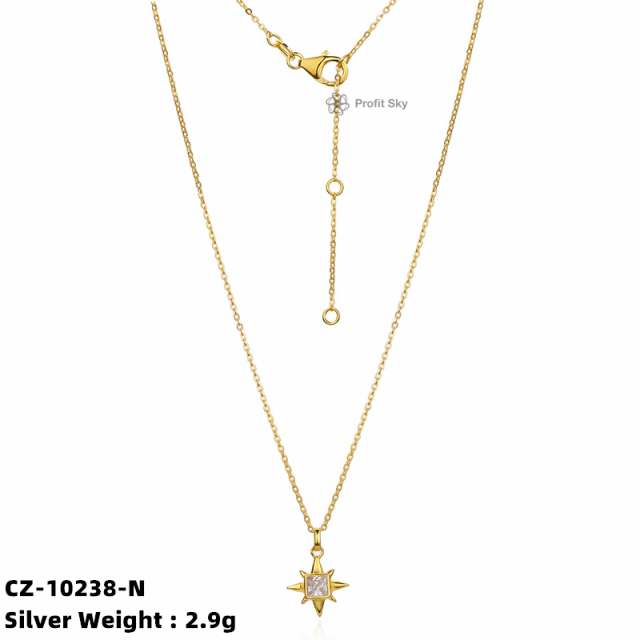 Zirconia Starburst Pendant