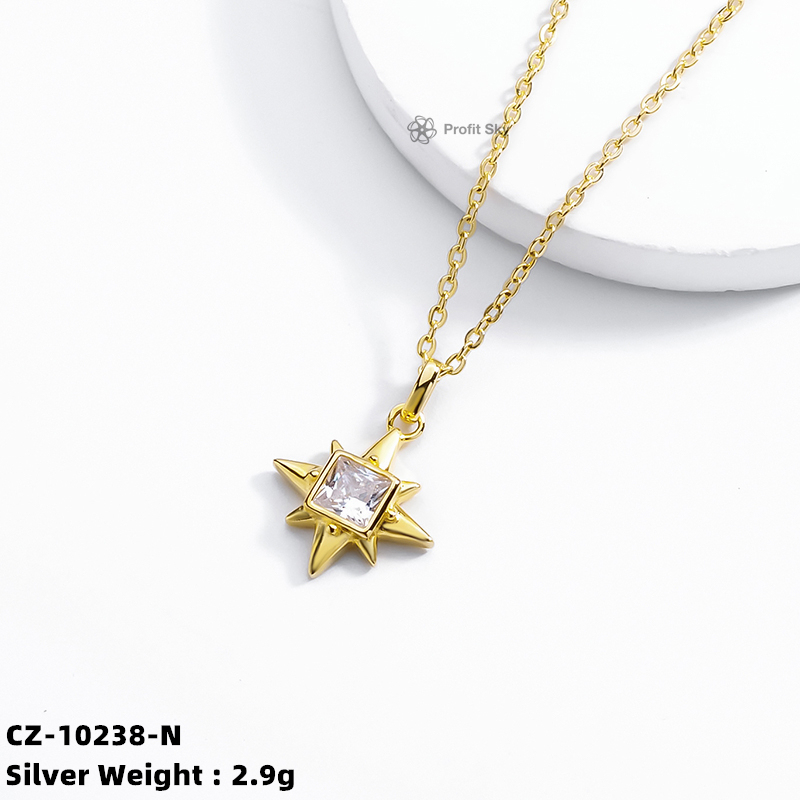 Heart Zirconia Silver Necklace