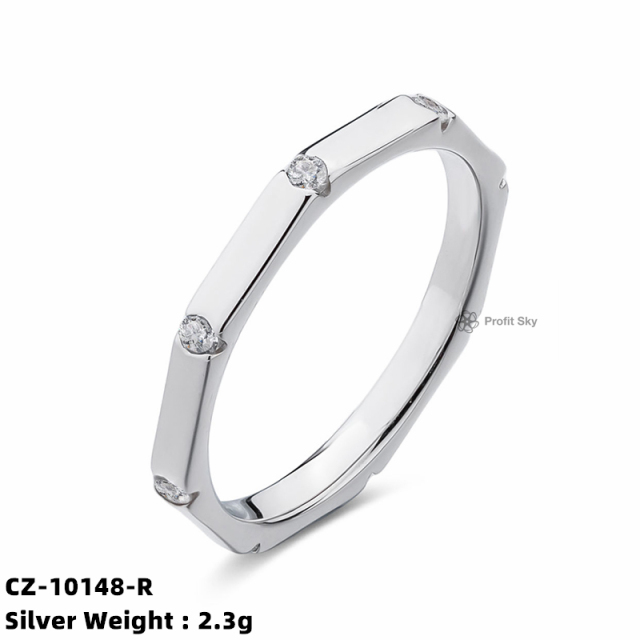 925 Sterling Silver Wedding Rings Diamond Ring Girls Women Jewelry