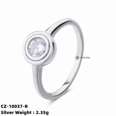 Classic Zirconia Solitaire Ring - Sterling Silver