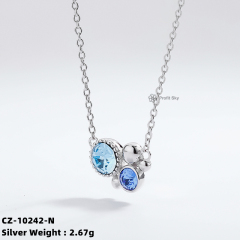 Gold Plated 925 Silver Zirconia Charm Elegant Necklace