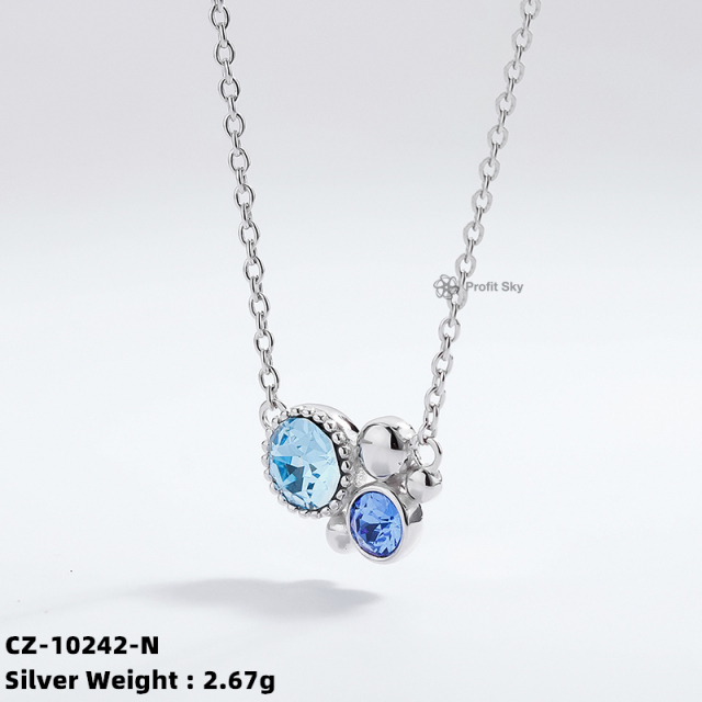 Gold Plated 925 Silver Zirconia Charm Elegant Necklace