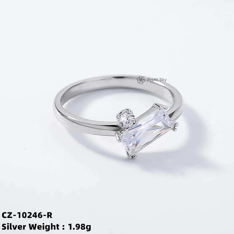 Zirconia Hollow Out Rings - Sterling Silver