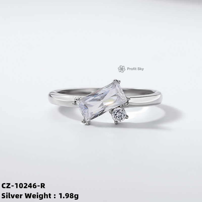 Rectangle Brilliant 925 Sterling Silver For Women