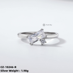 Rectangle Brilliant 925 Sterling Silver For Women