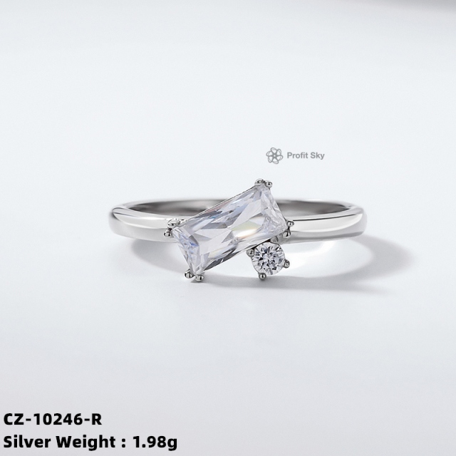 Rectangle Brilliant 925 Sterling Silver For Women