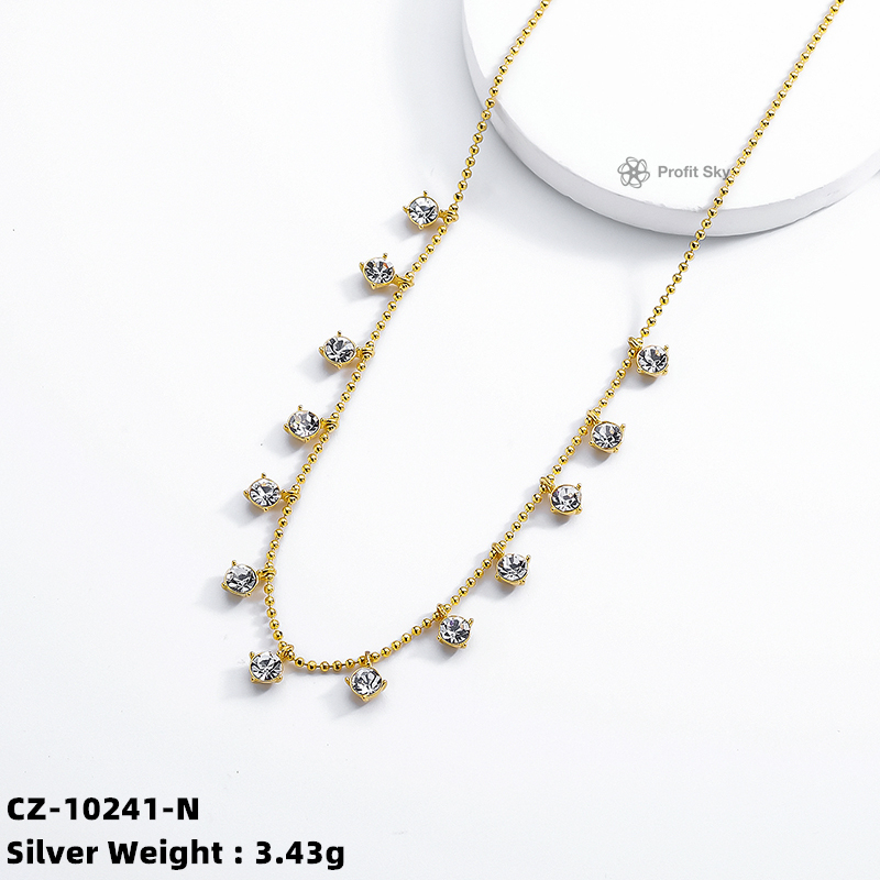 Tree of Life Zirconia Silver Necklace