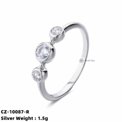Zirconia Starburst Ring - Sterling Silver
