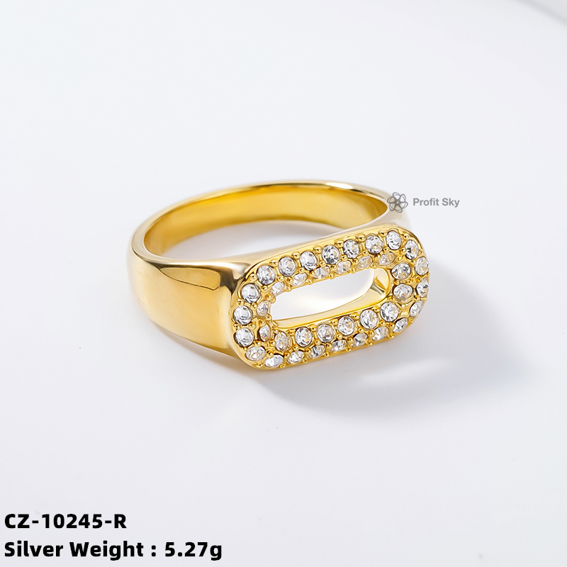 Zirconia Hollow Out Rings - Sterling Silver