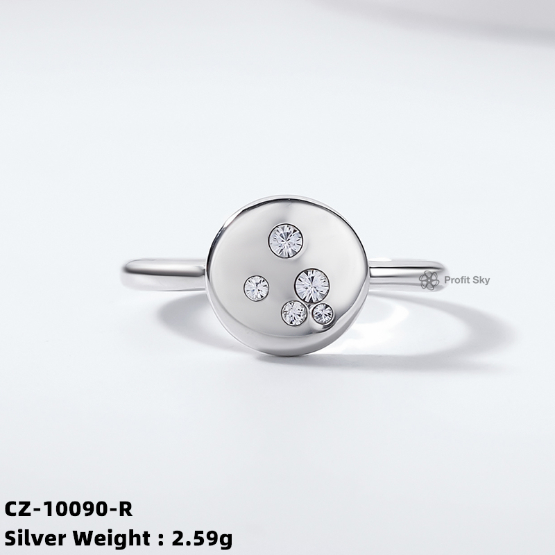 Zirconia Starburst Ring - Sterling Silver