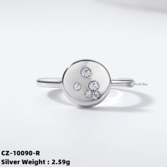 Zirconia Starburst Ring - Sterling Silver