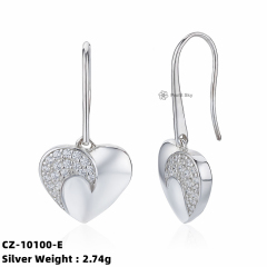 Heart-shaped Ear 925 Silver Hook Earring