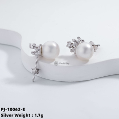 Bridal Elegance: Sterling Silver and Pearl Earrings