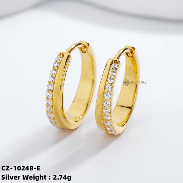 Star CZ Silver Stud Earrings