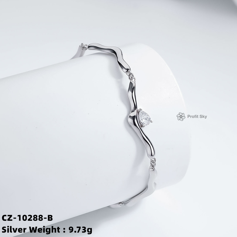 Heart-Shaped Sterling Silver Charm Bracelet