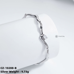 Heart-Shaped Sterling Silver Charm Bracelet