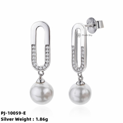 Pearls in Bloom: Floral Sterling Silver Pearl Earrings