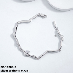 925 Sterling Silver Chain Crystal Knot Adjustable Cubic Zircon Charm Bracelet
