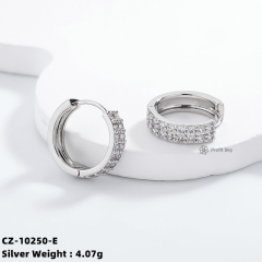 Single Row S925 Silver Hoop Earrings