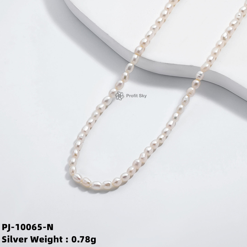 Custom Elegance: Personalized Sterling Silver Pearl Necklace