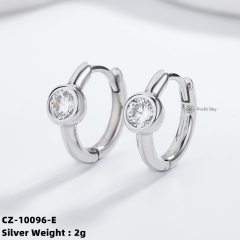 Moon and Star 925 Sterling Silver Hoop Earrings