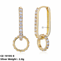 Round 925 silver Hoop Earring