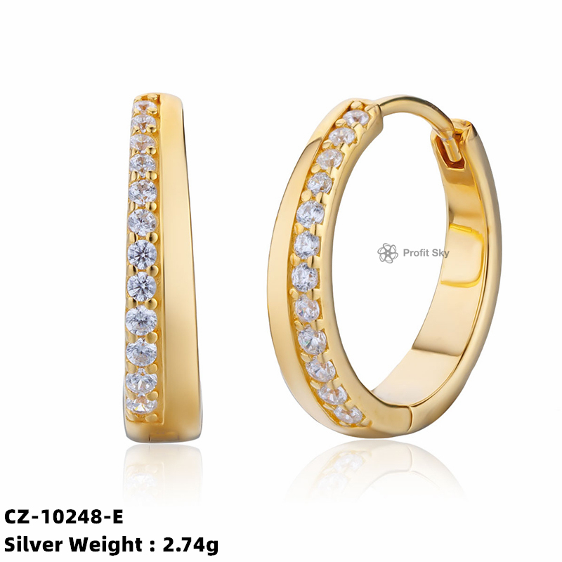 Classic Hoop Huggie Sliver Earrings