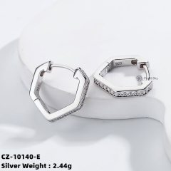 Round 925 silver Hoop Earring