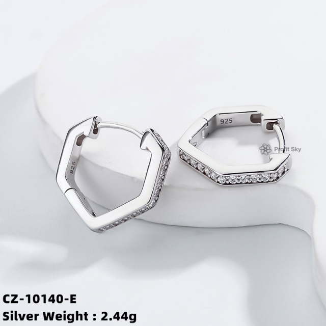 Round 925 silver Hoop Earring