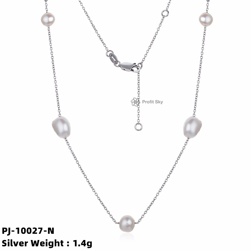 Graceful Simplicity: Minimalist Silver and Pearl Necklace