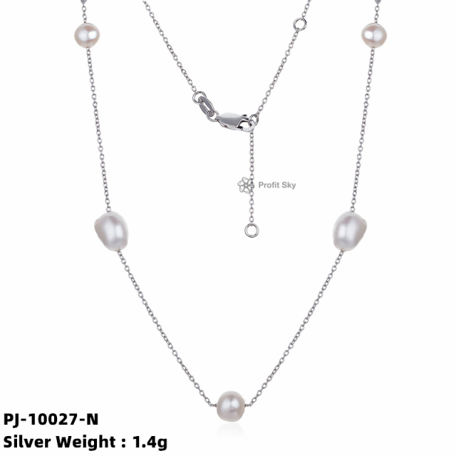 Graceful Simplicity: Minimalist Silver and Pearl Necklace