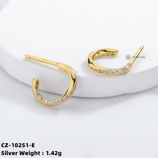 Two Row S925 Silver Hoop Earrings