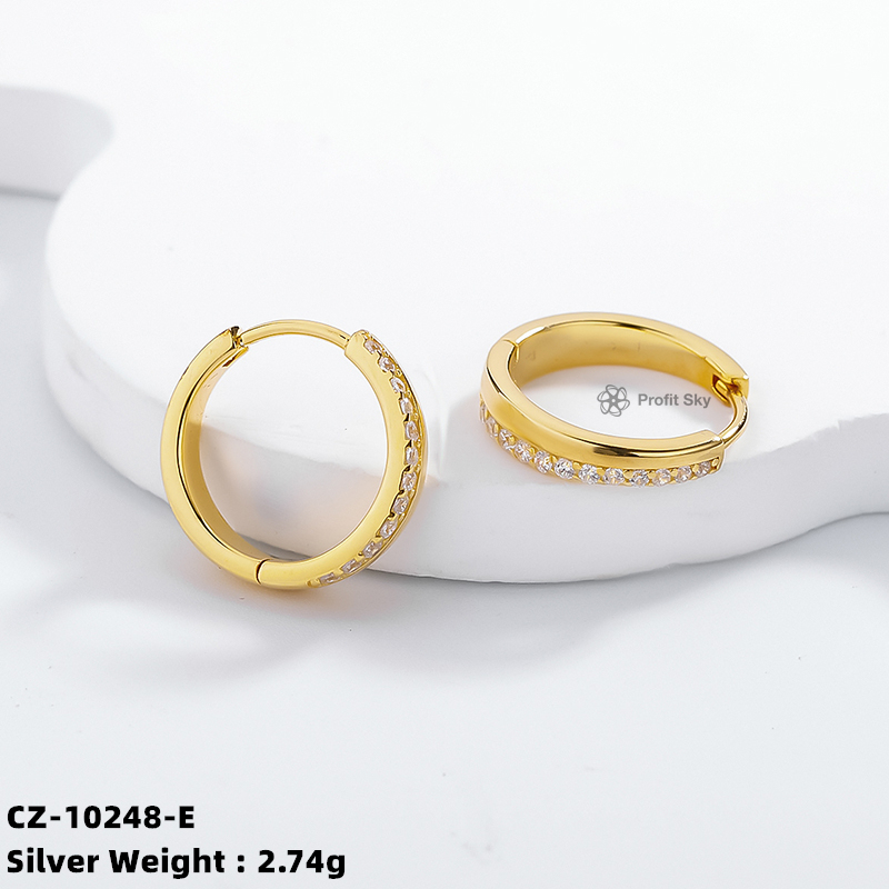 Classic Hoop Huggie Sliver Earrings