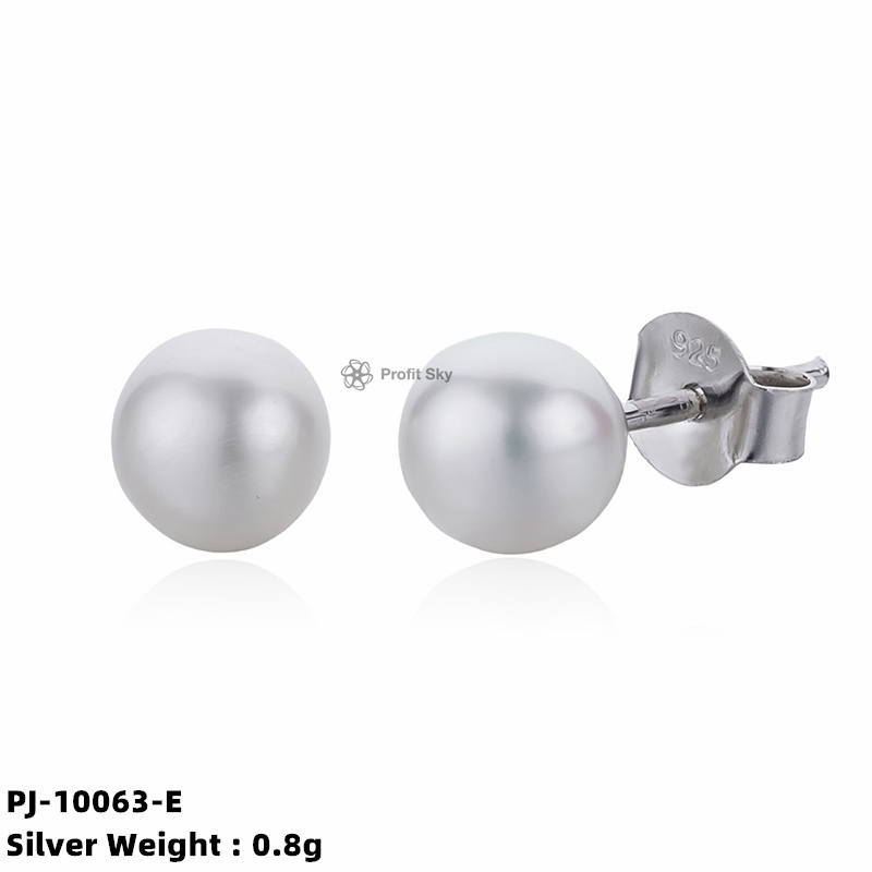 Radiant Simplicity: Sterling Silver Bar Pearl Earrings