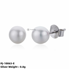 Radiant Simplicity: Sterling Silver Bar Pearl Earrings