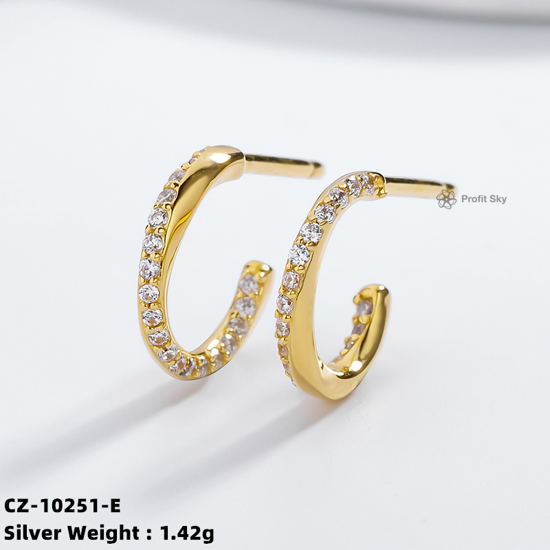 Delicate 925 Sterling Silver Hoop Huggie Earrings