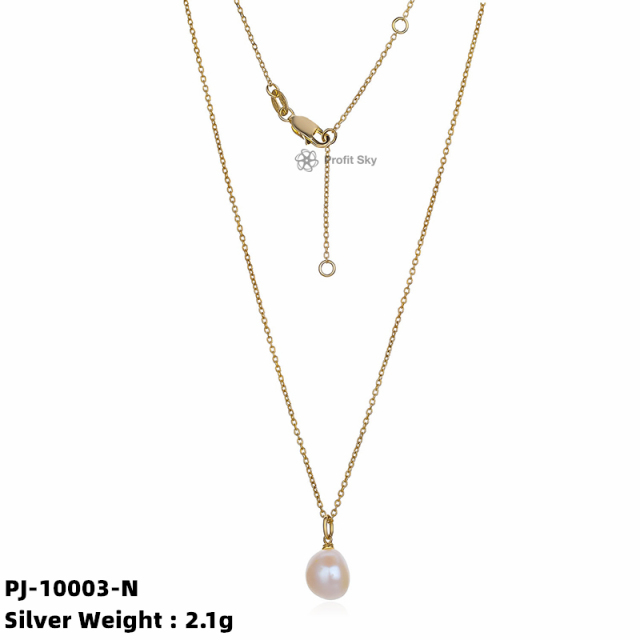 Timeless Elegance: Sterling Silver Pearl Pendant Necklace