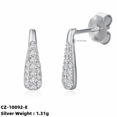 Delicate Cubic Zircon 925 Sterling Silver Stud Earrings