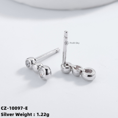 CZ Drop 925 Silver Stud Earring