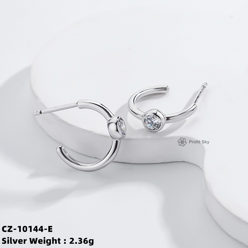 Minimalist 925 Silver Hook Earring for Women