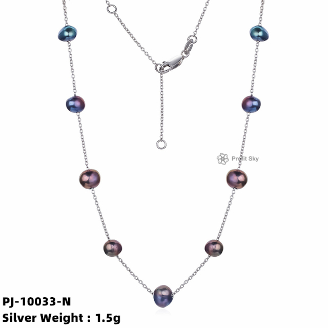 Bridal Radiance: Sterling Silver Bridal Pearl Necklace